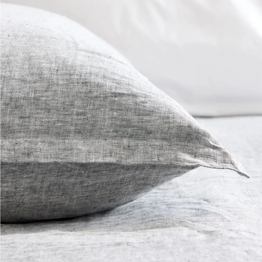 NWT Quince European Linen Chambray Euro Sham Charcoal Grey